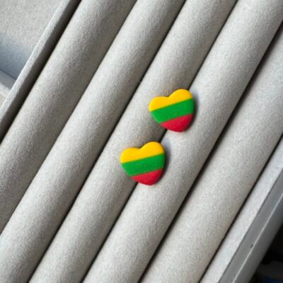 Auskarai Trispalvės širdelės